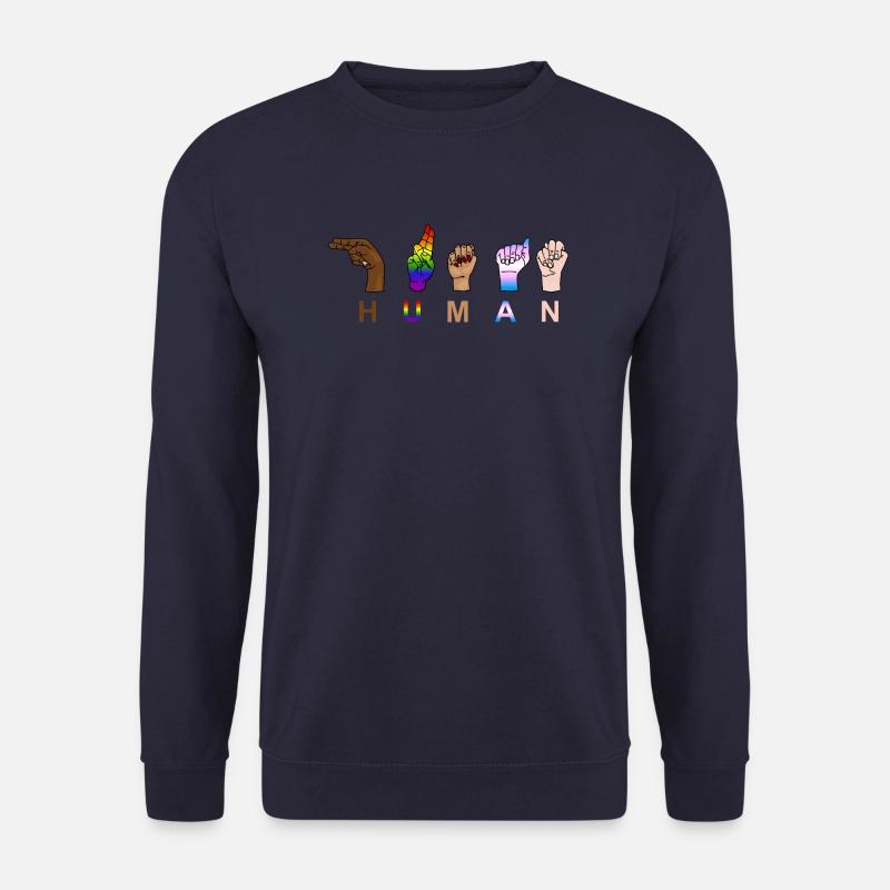 One Race - Human, Respect, Pride - Handzeichen - Unisex Pullover - Navy