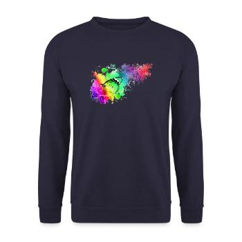 Colorful Butterfly - Unisex Sweatshirt - navy - Front - Alina (178cm) & Michal (187cm)