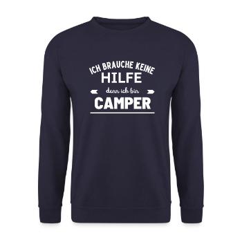 Je n’ai pas besoin de thérapie parce que je suis Camper 3 - Sweat-shirt Unisexe - marine - Devant - Alina (178cm) & Michal (187cm)