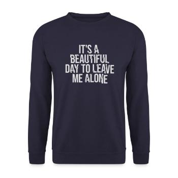 leave me alone day - Unisex Pullover - Navy - Vorne - Alina (178cm) & Michal (187cm)