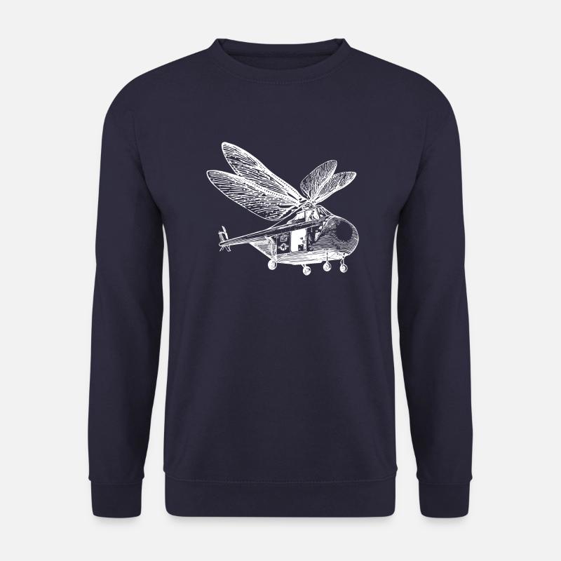 Bionics flying machine white - Unisex Sweatshirt - navy