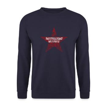 ANTIFA ITALIE antifascismo militante italien - Sweat-shirt Unisexe - marine - Devant - Alina (178cm) & Michal (187cm)