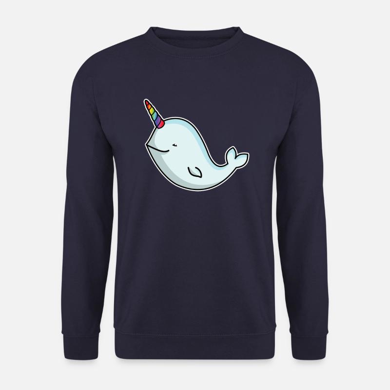 Einhornwal Wal Narwal mit Einhorn Horn Geschenk - Unisex Pullover - Navy