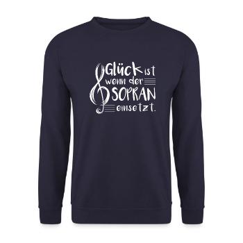 Glück Ist Wenn Sopran Einsetzt Chor Singen Sänger - Unisex Pullover - Navy - Vorne - Alina (178cm) & Michal (187cm)