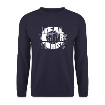 solidarity lgtb womens face rude feminism defined - Sweat-shirt Unisexe - marine - Devant - Alina (178cm) & Michal (187cm)