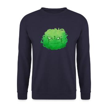 Little Pelota Monster n°9 – green - Unisex Sweatshirt - navy - Front - Alina (178cm) & Michal (187cm)