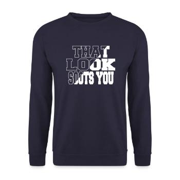 Dork Dinosaur Fan Citation Beach Holiday Dinosaur - Sweat-shirt Unisexe - marine - Devant - Alina (178cm) & Michal (187cm)