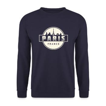 Französisch Frankreich Paris Franzose - Unisex Pullover - Navy - Vorne - Alina (178cm) & Michal (187cm)
