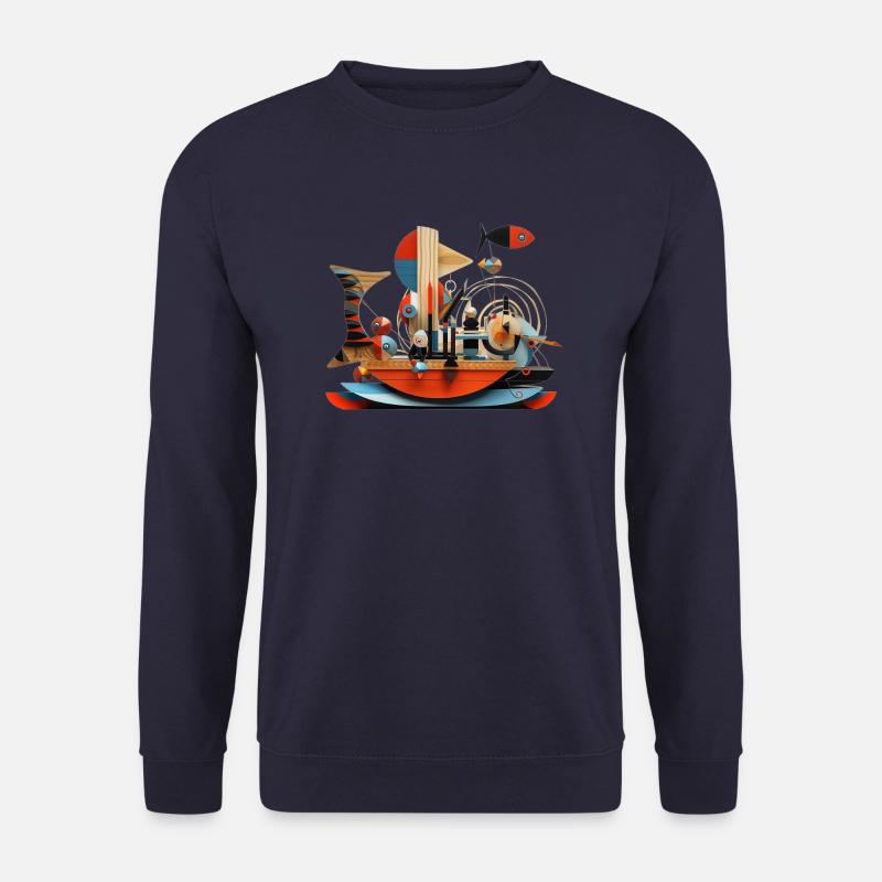 Fishing Construct Abstract - Unisex Sweatshirt - navy