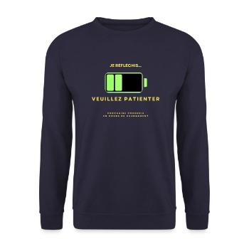 Je réfléchis - Sweat-shirt Unisexe - marine - Devant - Alina (178cm) & Michal (187cm)