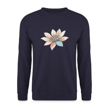Aesthetic Flower Pastel Colors - Unisex Sweatshirt - navy - Front - Alina (178cm) & Michal (187cm)