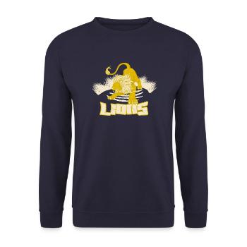 Löwe - Unisex Pullover - Navy - Vorne - Alina (178cm) & Michal (187cm)