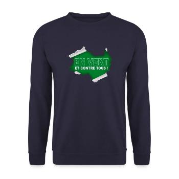En vert et contre tous ! - Sweat-shirt Unisexe - marine - Devant - Alina (178cm) & Michal (187cm)
