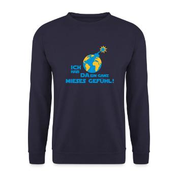 J'ai un mauvais pressentiment, bombe de terre, 2c - Sweat-shirt Unisexe - marine - Devant - Alina (178cm) & Michal (187cm)