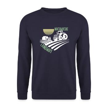 Traktor Nachwuchs Landwirt Landwirtschaft Geschenk - Unisex Pullover - Navy - Vorne - Alina (178cm) & Michal (187cm)