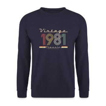 Vintage Classic 1981 pseudo rétro année de naissance - Sweat-shirt Unisexe - marine - Devant - Alina (178cm) & Michal (187cm)