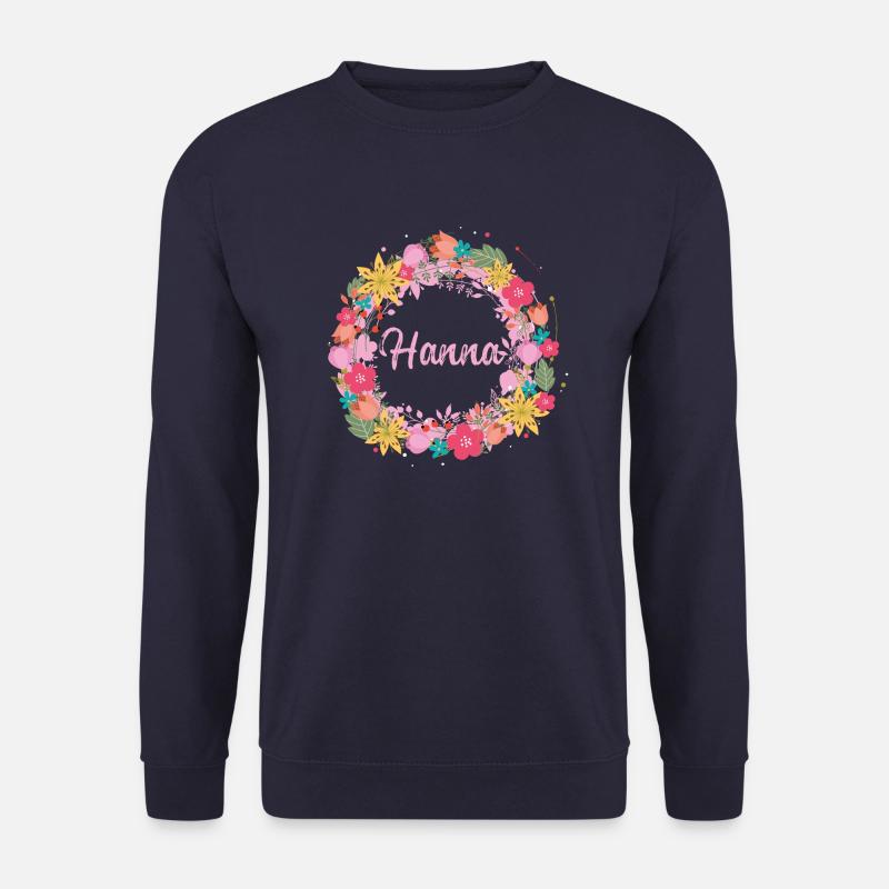 hanna,blumen,blumenkranz,floral,illustration - Unisex Pullover - Navy