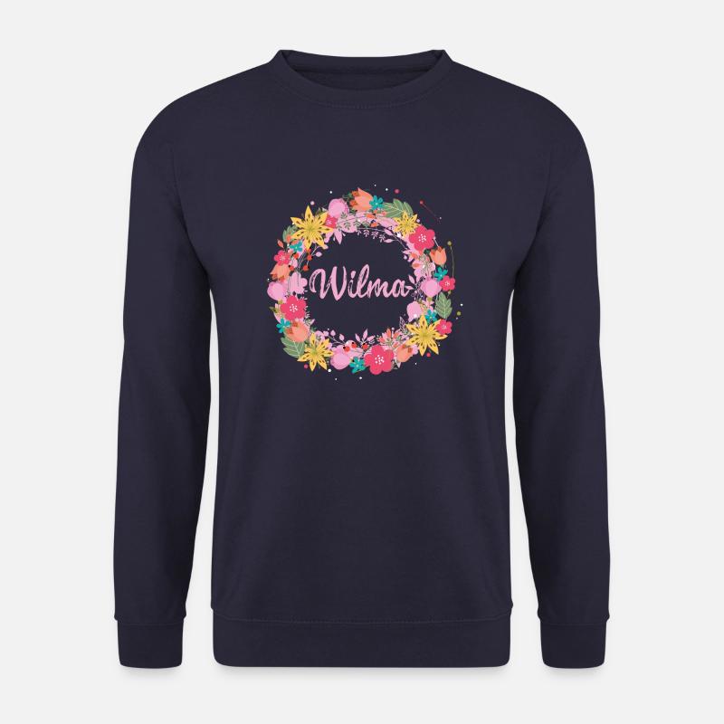 wilma,blumen,blumenkranz,floral,illustration - Unisex Pullover - Navy