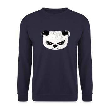 Sehr sehr ärgerlicher Pandabär - Unisex Pullover - Navy - Vorne - Alina (178cm) & Michal (187cm)