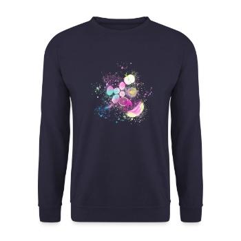 fruits, fruits, citrons, bananes, citrons - Sweat-shirt Unisexe - marine - Devant - Alina (178cm) & Michal (187cm)