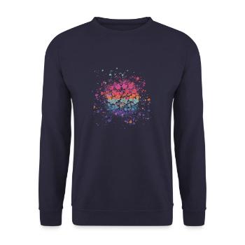 blumen.bunte blumen,regenbogen,Graffiti - Unisex Pullover - Navy - Vorne - Alina (178cm) & Michal (187cm)