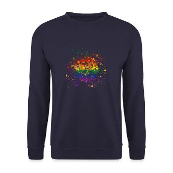 lgbt,blumen.bunte blumen,regenbogen,Graffiti - Unisex Pullover - Navy - Vorne - Alina (178cm) & Michal (187cm)