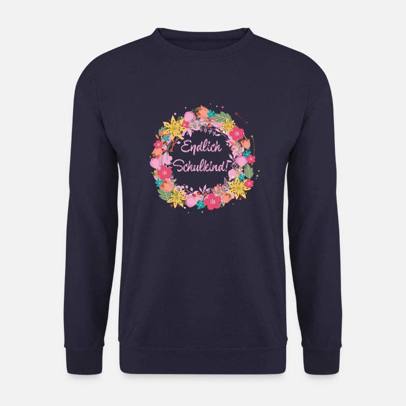 blumenkranz, kranz,schulkind,blumen - Unisex Pullover - Navy