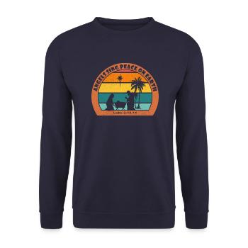 Angels Sing Peace - Christmas Nativity with Jesus - Unisex Sweatshirt - navy - Front - Alina (178cm) & Michal (187cm)