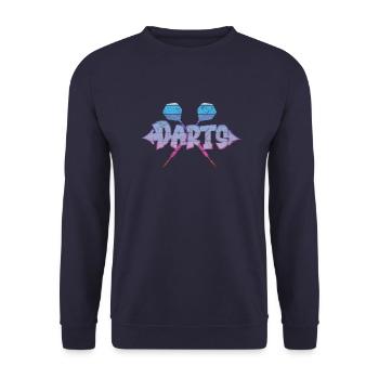 Chemise Vintage Retro Darts Dartpfeil DART Graffiti - Sweat-shirt Unisexe - marine - Devant - Alina (178cm) & Michal (187cm)