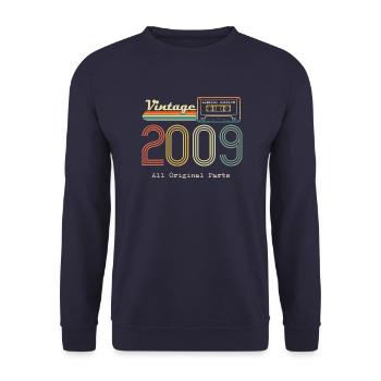 2009 Original 2009 Vintage Vintage rétro anniversa - Sweat-shirt Unisexe - marine - Devant - Alina (178cm) & Michal (187cm)