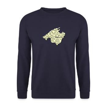 Mallorca Wordcloud Island Holidays Sun - Unisex Sweatshirt - navy - Front - Alina (178cm) & Michal (187cm)