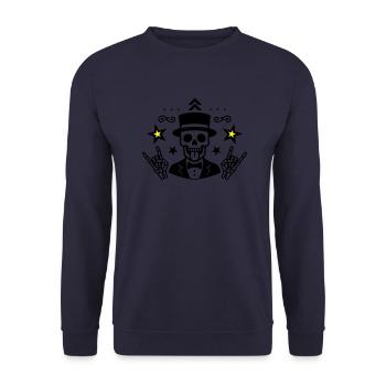 Marié Squelette Jga - Sweat-shirt Unisexe - marine - Devant - Alina (178cm) & Michal (187cm)