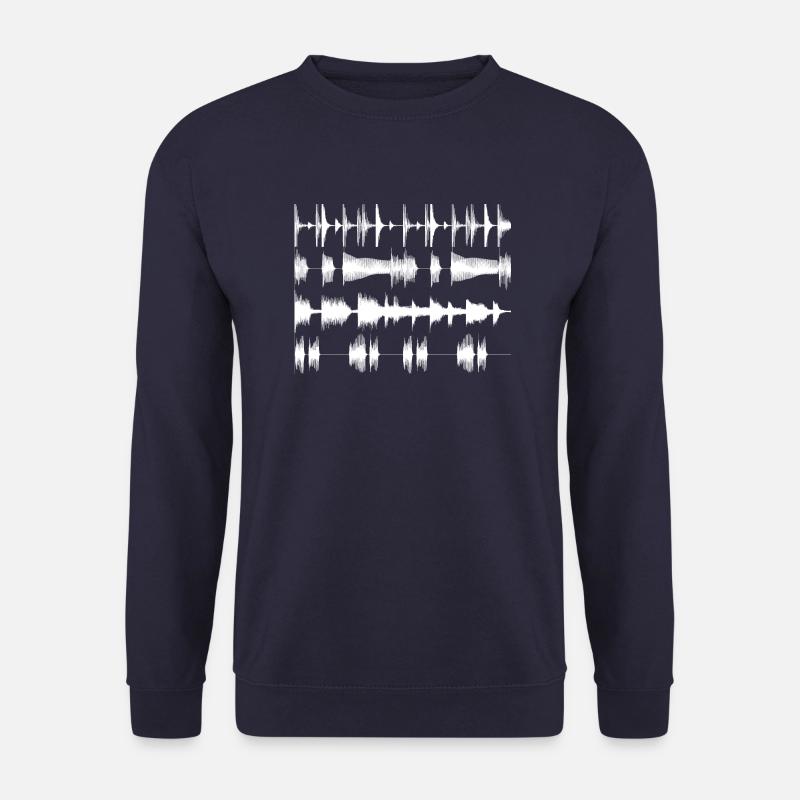 White waveforms - Unisex Sweatshirt - navy