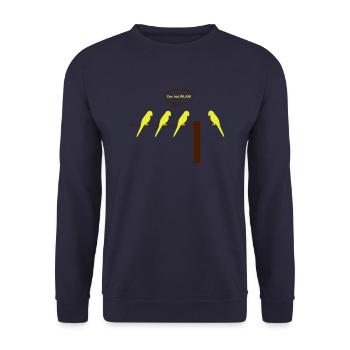 Der hat WLAN (md) - Unisex Pullover - Navy - Vorne - Alina (178cm) & Michal (187cm)