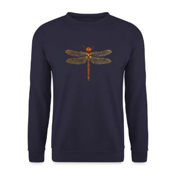 dragonflies - Unisex Sweatshirt - navy - Front - Alina (178cm) & Michal (187cm)