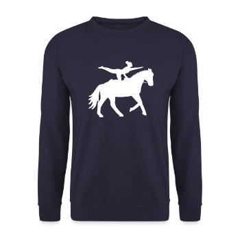 Voltige avec cheval - Volti - Sweat-shirt Unisexe - marine - Devant - Alina (178cm) & Michal (187cm)