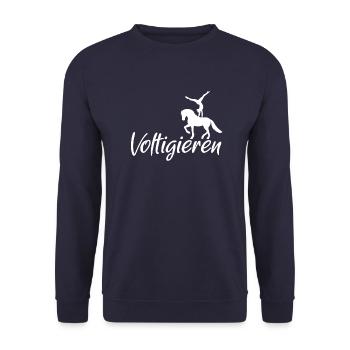 Vaulting - horses sports - Unisex Sweatshirt - navy - Front - Alina (178cm) & Michal (187cm)