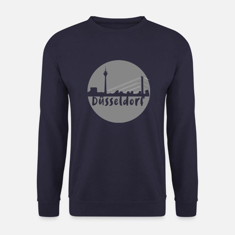 düsseldorf ,skyline,grau,kreis, scherenschnitt - Unisex Pullover - Navy