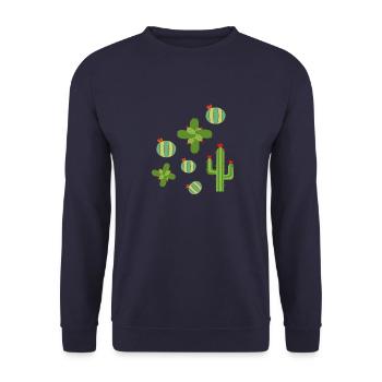 kaktus,kaktusliebe, pflanzen,kakteen,wüste,kakteen - Unisex Pullover - Navy - Vorne - Alina (178cm) & Michal (187cm)