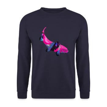 koi,koi carp,fish, colorful,pink - Unisex Sweatshirt - navy - Front - Alina (178cm) & Michal (187cm)