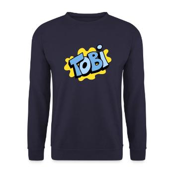 Grafitti Nom Tobi - Sweat-shirt Unisexe - marine - Devant - Alina (178cm) & Michal (187cm)