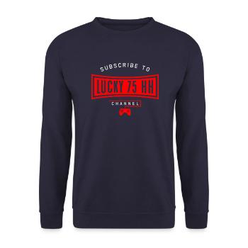 Abonnieren Sie den glücklichen 75-Stunden-Kanal - Unisex Pullover - Navy - Vorne - Alina (178cm) & Michal (187cm)
