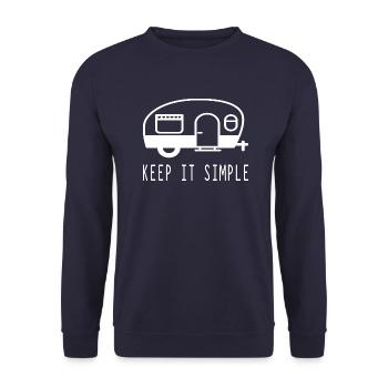 Camping Camper Keep it simple Spruch Humor - Unisex Pullover - Navy - Vorne - Alina (178cm) & Michal (187cm)