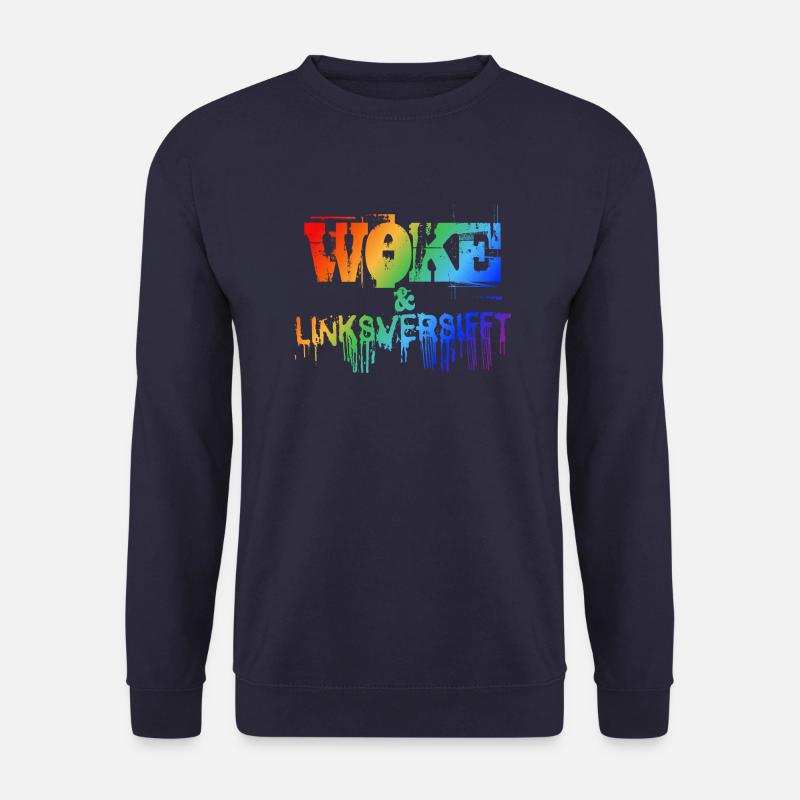 Selbstironie: WOKE & linksversifft - Unisex Pullover - Navy