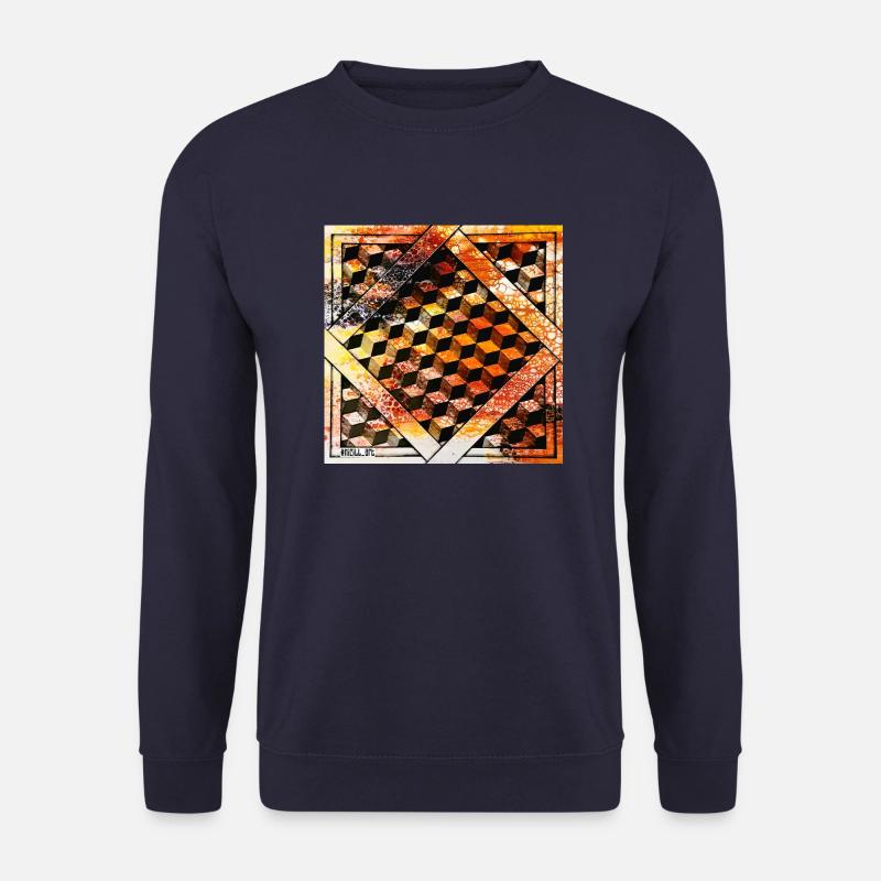 Cube Orange - Unisex Pullover - Navy