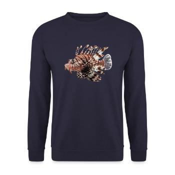 Lionfish are predators - Unisex Sweatshirt - navy - Front - Alina (178cm) & Michal (187cm)