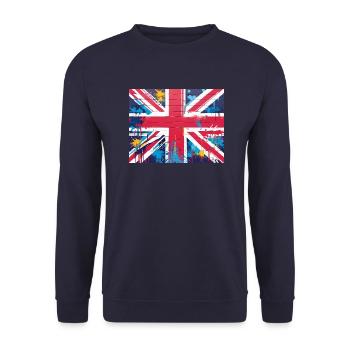 British Flag Graffiti Art - Unisex Sweatshirt - navy - Front - Alina (178cm) & Michal (187cm)