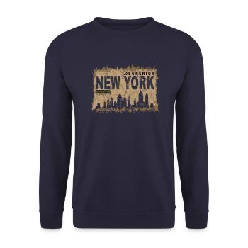 New york city skyline urban manhattan architecture - Unisex Sweatshirt - navy - Front - Alina (178cm) & Michal (187cm)