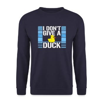 Lustig Ich gebe keine Ente Gummienten Sarkasmus - Unisex Pullover - Navy - Vorne - Alina (178cm) & Michal (187cm)