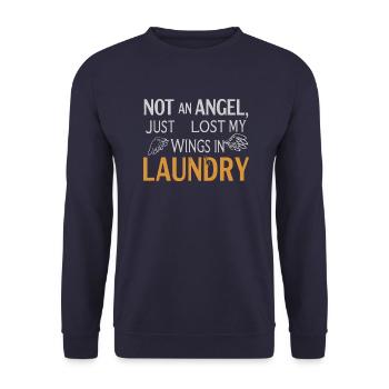 Not an Angel just lost my wings in Laundry - Unisex Sweatshirt - navy - Front - Alina (178cm) & Michal (187cm)